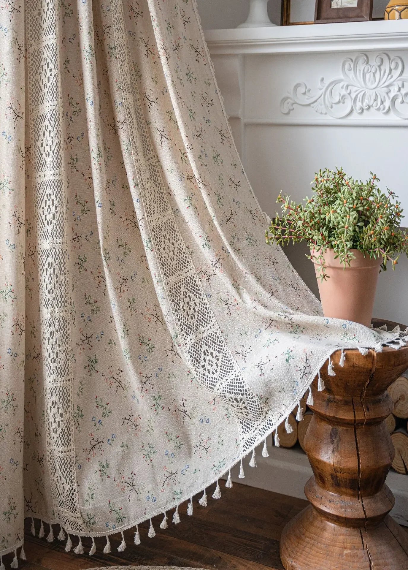 American vintage farmhouse curtain