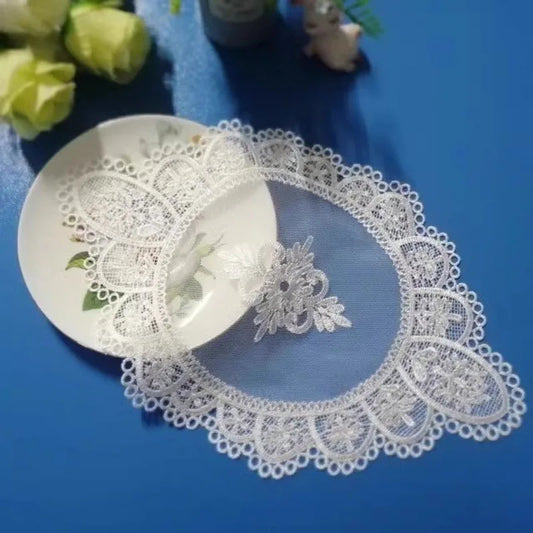 Luxury lace Oval Christmas flower Embroidery table cloth