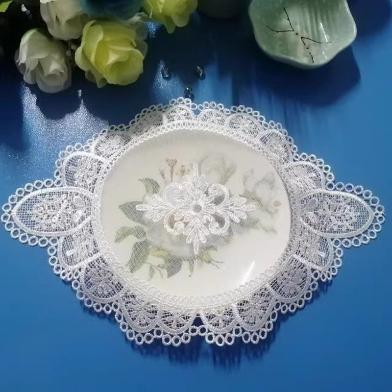 Luxury lace Oval Christmas flower Embroidery table cloth