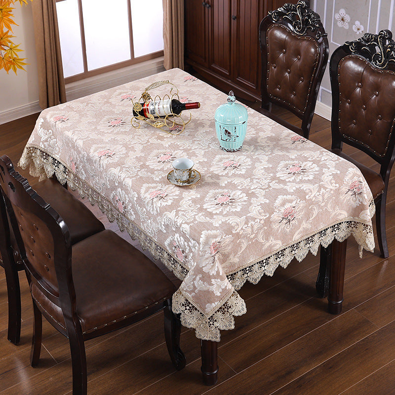 Designer Embroidered Lace Crochet Tablecloth