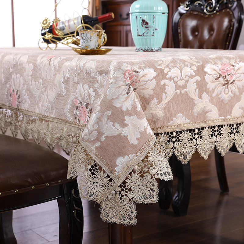 Designer Embroidered Lace Crochet Tablecloth