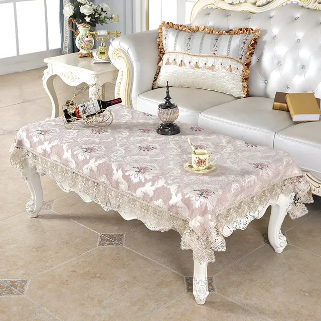 Designer Embroidered Lace Crochet Tablecloth