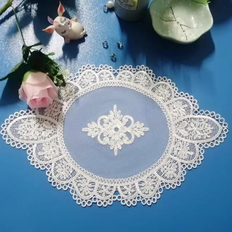 Luxury lace Oval Christmas flower Embroidery table cloth