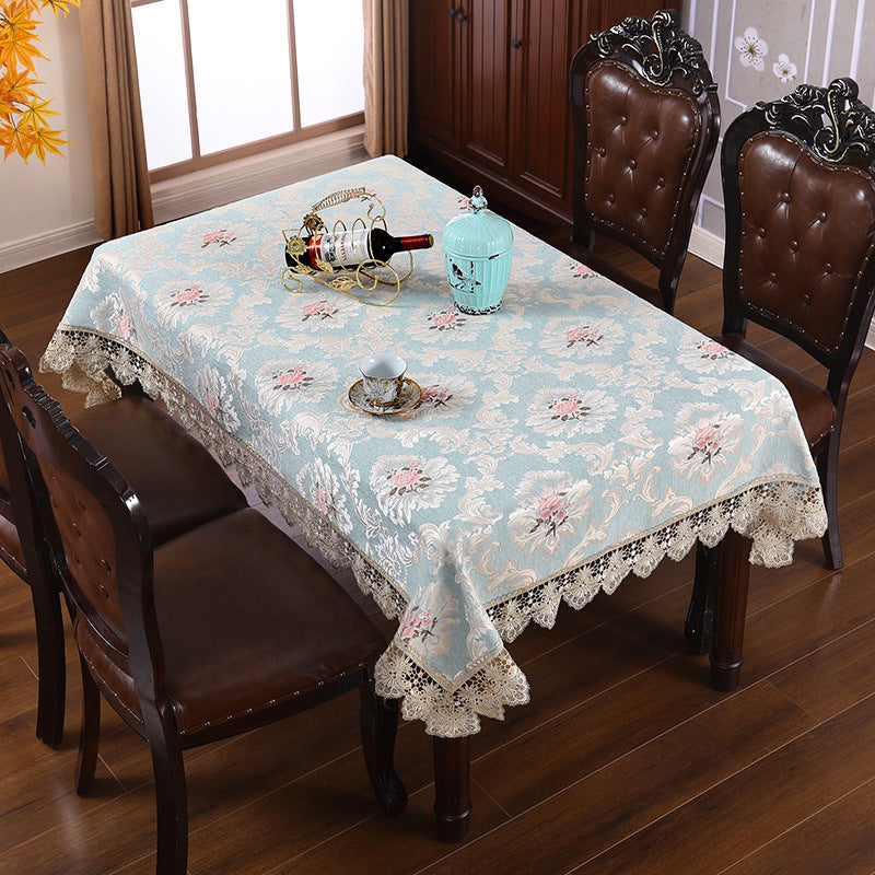 Designer Embroidered Lace Crochet Tablecloth