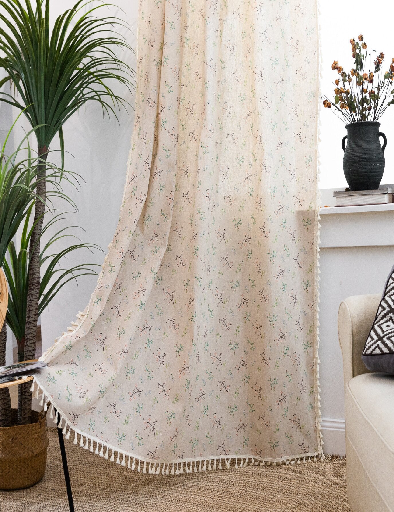 American vintage farmhouse curtain