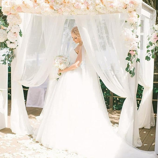 White Tulle Backdrop Curtain