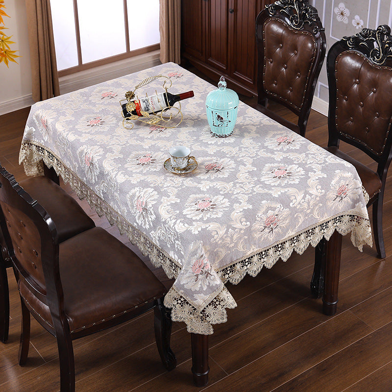 Designer Embroidered Lace Crochet Tablecloth