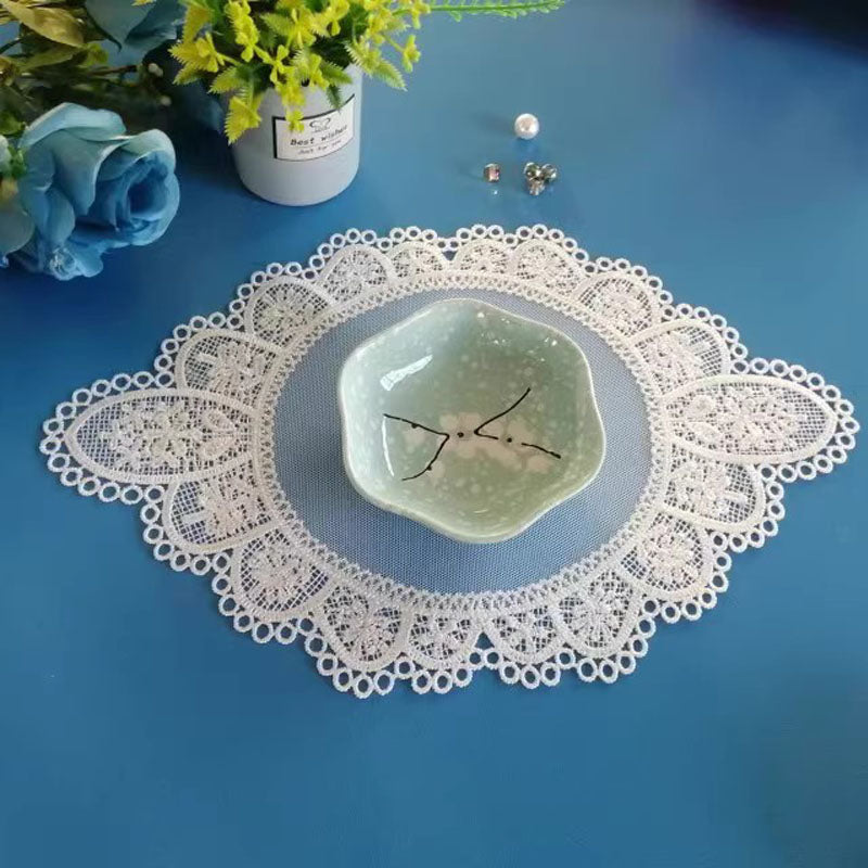 Luxury lace Oval Christmas flower Embroidery table cloth